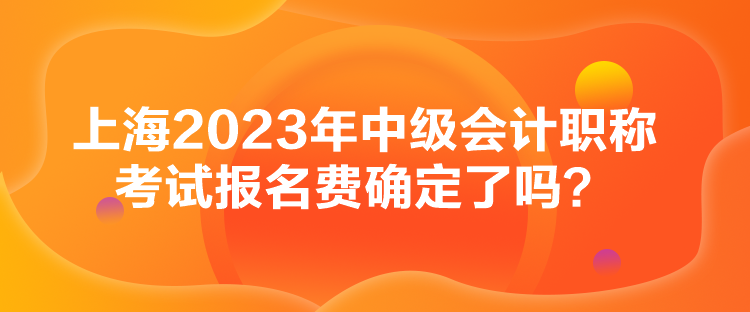 上海2023年中級(jí)會(huì)計(jì)職稱考試報(bào)名費(fèi)確定了嗎？