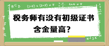 稅務(wù)師有沒有初級證書含金量高？