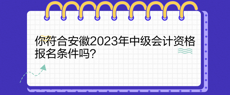 你符合安徽2023年中級(jí)會(huì)計(jì)資格報(bào)名條件嗎？