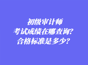 初級(jí)審計(jì)師考試成績(jī)?cè)谀牟樵?？合格?biāo)準(zhǔn)是多少？