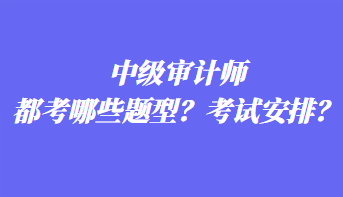 中級審計師都考哪些題型？考試安排？