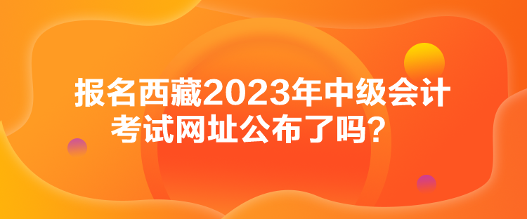 報名西藏2023年中級會計考試網(wǎng)址公布了嗎？