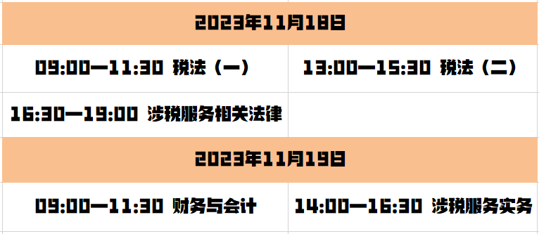 2023稅務師考試時間