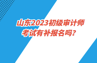 山東2023初級審計師考試有補報名嗎？