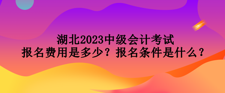 湖北2023中級會計考試報名費用是多少？報名條件是什么？