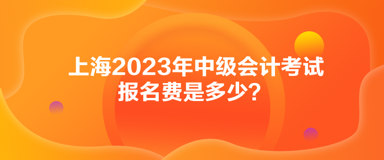 上海2023年中級會計考試報名費是多少？