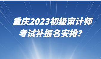 重慶2023初級審計師考試補報名安排？