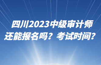 四川2023中級審計師還能報名嗎？考試時間？