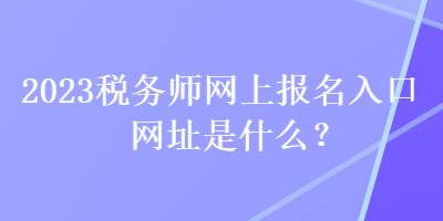 2023稅務(wù)師網(wǎng)上報(bào)名入口網(wǎng)址是什么？