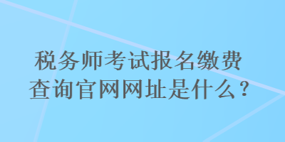 稅務(wù)師考試報(bào)名繳費(fèi)查詢(xún)官網(wǎng)網(wǎng)址是什么？