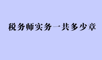 稅務(wù)師實(shí)務(wù)一共多少章？