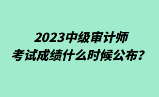 2023中級(jí)審計(jì)師考試成績(jī)什么時(shí)候公布？