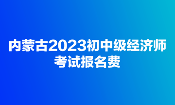 內蒙古2023初中級經(jīng)濟師考試報名費