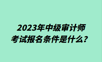 2023年中級(jí)審計(jì)師考試報(bào)名條件是什么？