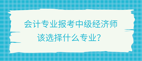 會(huì)計(jì)專業(yè)報(bào)考中級(jí)經(jīng)濟(jì)師，該選擇什么專業(yè)？