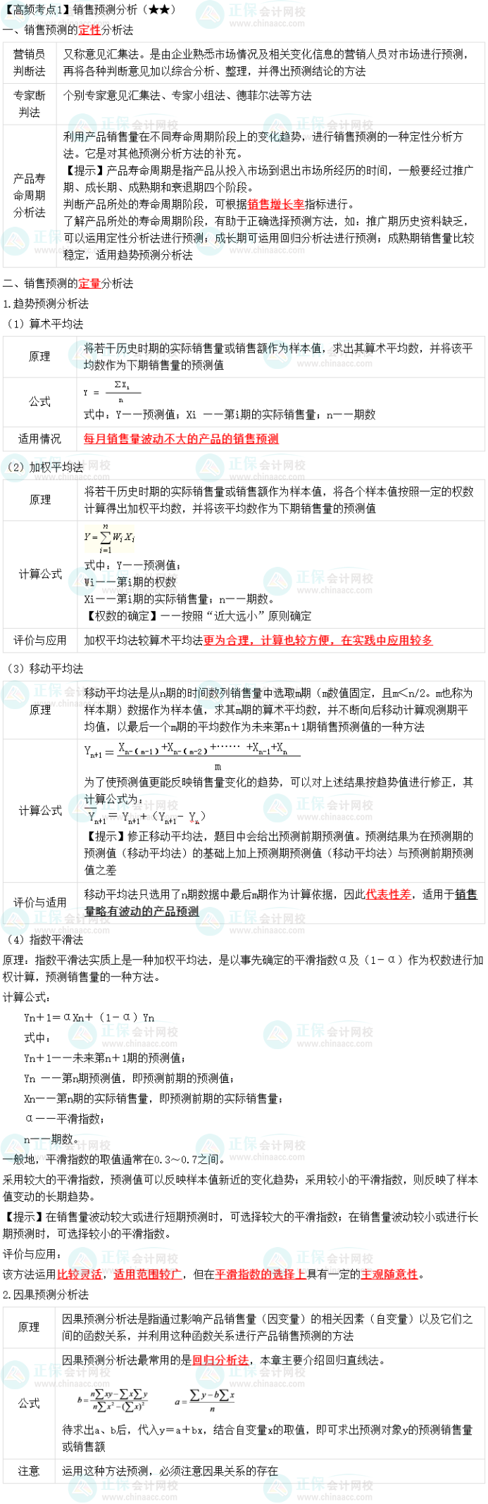 2023中級會計職稱《財務(wù)管理》高頻考點：銷售預(yù)測分析