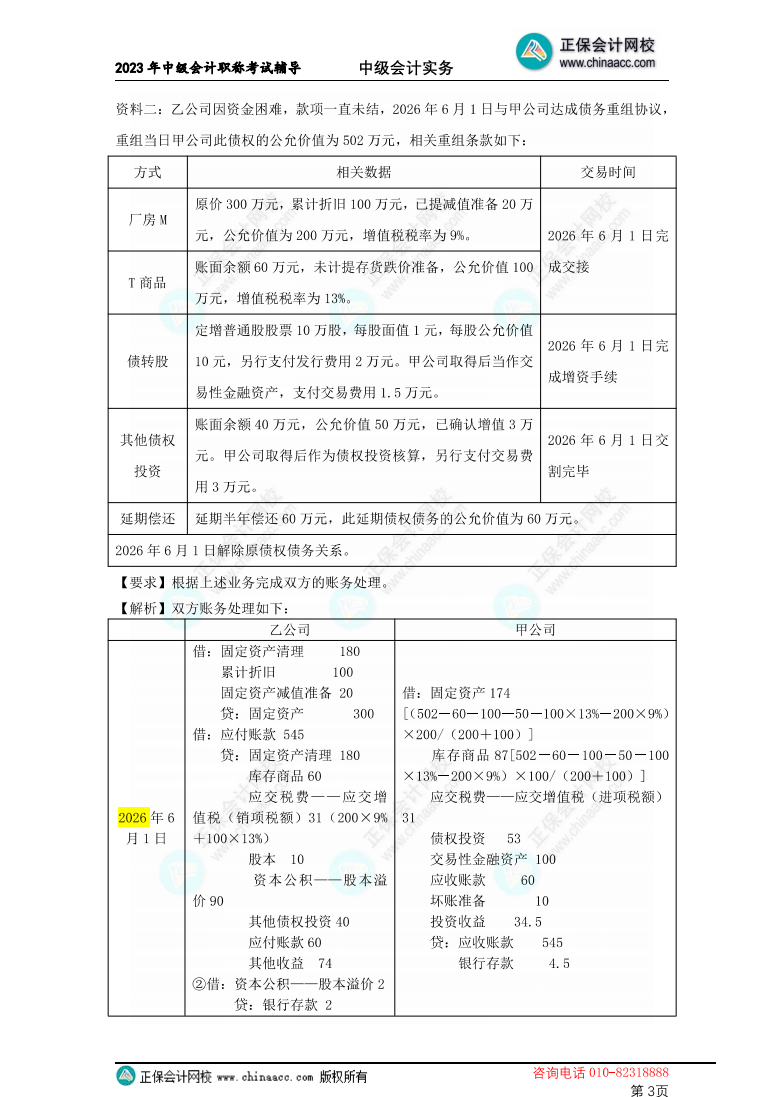 【答案下載】2023高志謙中級(jí)會(huì)計(jì)實(shí)務(wù)母儀天下第一季——非現(xiàn)金資產(chǎn)專(zhuān)題