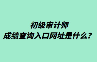 初級審計(jì)師成績查詢?nèi)肟诰W(wǎng)址是什么？