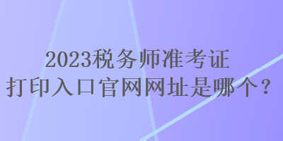 2023稅務(wù)師準考證打印入口官網(wǎng)網(wǎng)址是哪個？