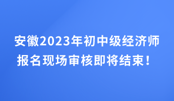 安徽2023年初中級經(jīng)濟師報名現(xiàn)場審核即將結(jié)束！