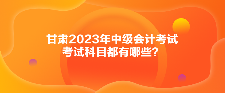 甘肅2023年中級會計考試考試科目都有哪些？