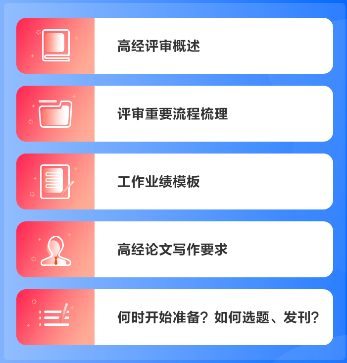 高經(jīng)評審先導(dǎo)課涵蓋內(nèi)容