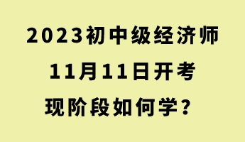 2023初中級經(jīng)濟師11月11日開考 現(xiàn)階段如何學(xué)？