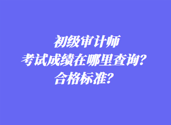 初級審計師考試成績在哪里查詢？合格標準？