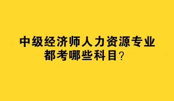 2023年中級經(jīng)濟師人力資源專業(yè)都考哪些科目？