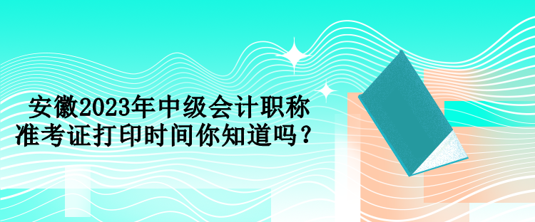 安徽2023年中級(jí)會(huì)計(jì)職稱準(zhǔn)考證打印時(shí)間你知道嗎？