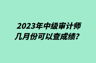 2023年中級(jí)審計(jì)師幾月份可以查成績(jī)？