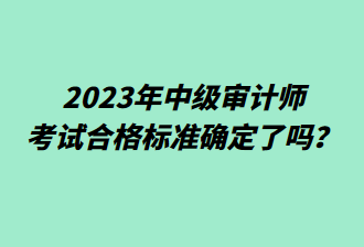 2023年中級審計(jì)師考試合格標(biāo)準(zhǔn)確定了嗎？