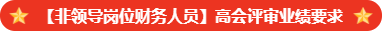 【非領(lǐng)導(dǎo)崗位財(cái)務(wù)人員】高會評審業(yè)績要求是什么？