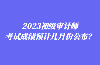 2023初級(jí)審計(jì)師考試成績(jī)預(yù)計(jì)幾月份公布？