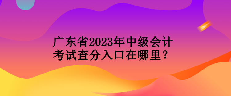 廣東省2023年中級會計考試查分入口在哪里？