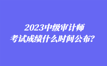 2023中級審計(jì)師考試成績什么時(shí)間公布？