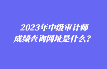 2023年中級(jí)審計(jì)師成績(jī)查詢(xún)網(wǎng)址是什么？