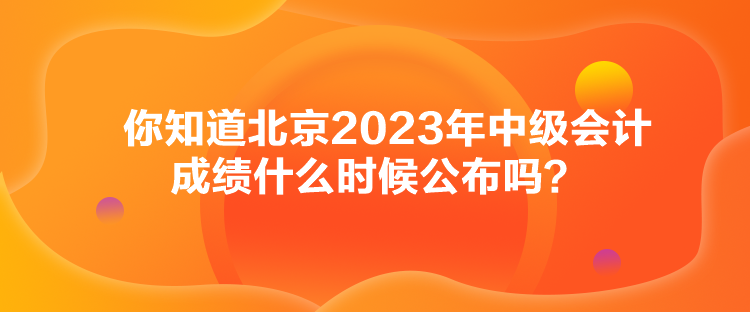 你知道北京2023年中級(jí)會(huì)計(jì)成績(jī)什么時(shí)候公布嗎？