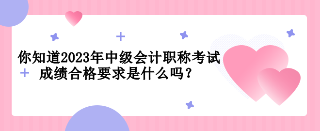 你知道2023年中級(jí)會(huì)計(jì)職稱(chēng)考試成績(jī)合格要求是什么嗎？