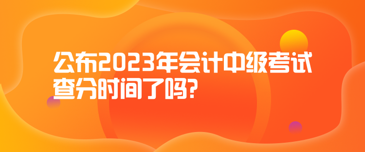 公布2023年會(huì)計(jì)中級(jí)考試查分時(shí)間了嗎？