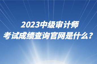 2023中級(jí)審計(jì)師考試成績(jī)查詢官網(wǎng)是什么？