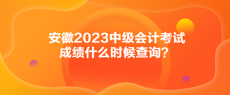 安徽2023中級(jí)會(huì)計(jì)考試成績(jī)什么時(shí)候查詢(xún)？