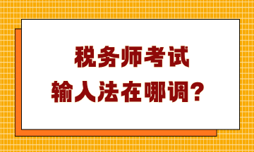 稅務(wù)師考試輸入法在哪調(diào)？