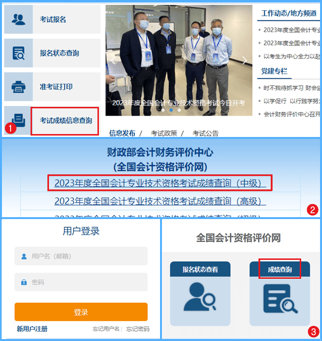 中級會計職稱考試成績查詢