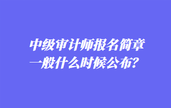 中級審計師報名簡章一般什么時候公布？