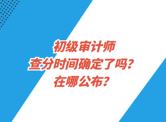 初級(jí)審計(jì)師查分時(shí)間確定了嗎？在哪公布？