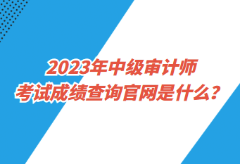 2023年中級(jí)審計(jì)師考試成績(jī)查詢官網(wǎng)是什么？