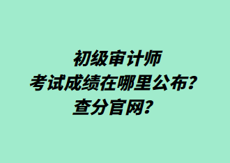 初級審計師考試成績在哪里公布？查分官網(wǎng)？