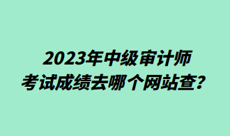 2023年中級審計師考試成績去哪個網(wǎng)站查？