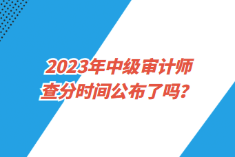 2023年中級(jí)審計(jì)師查分時(shí)間公布了嗎？